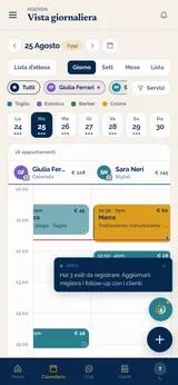 La stessa agenda sul telefono