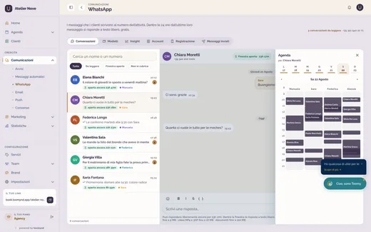 La stessa conversazione con l’agenda del parrucchiere aperta accanto, per segnare il colore senza uscire dalla chat